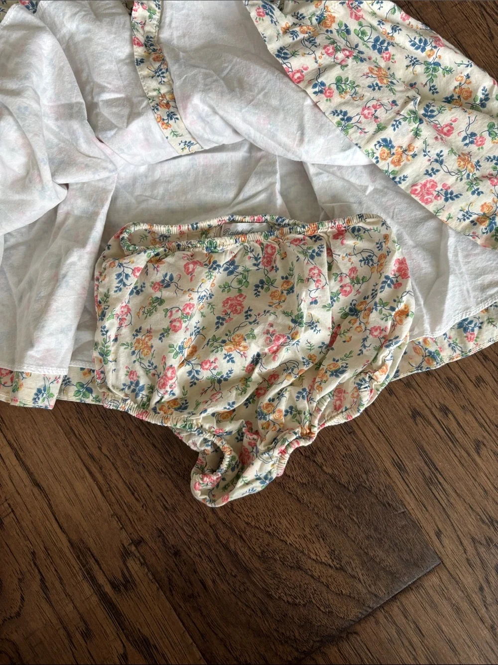 Ralph Lauren Cream Floral Ruffle Dress and Bloomers